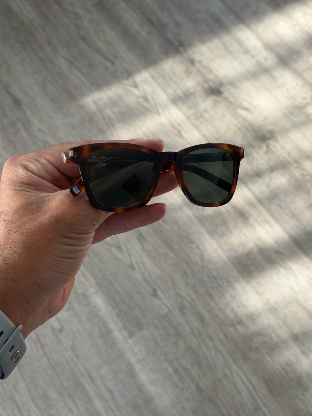 Saint Laurent YSL SL 716 Slim Sunglasses Dark Havana Grey New w/ Tags